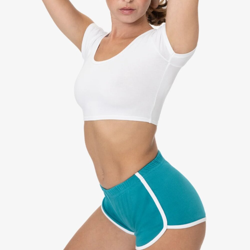 American Apparel Interlock Teal Shorts in Size Extra Small